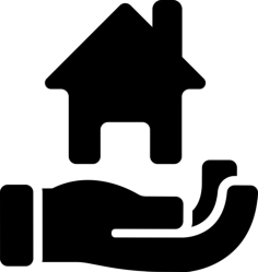 Real Estate Business House On A Hand Silhouette Cutting Svg Files, Free Vectors File